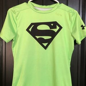 Boys Under Armour heat gear Superman shirt